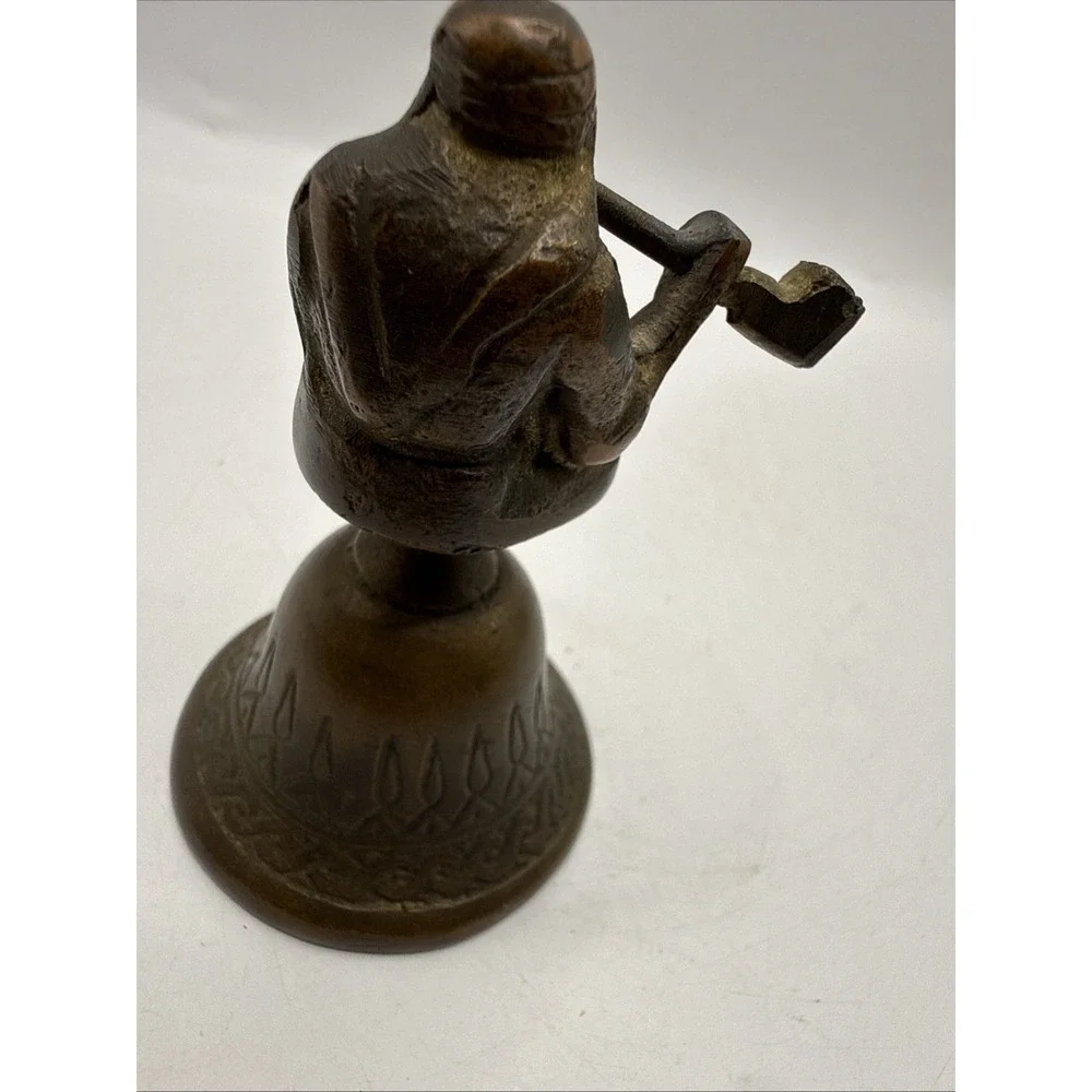 Vintage Antique Brass‎ Bell Monk Smoking Pipe RARE